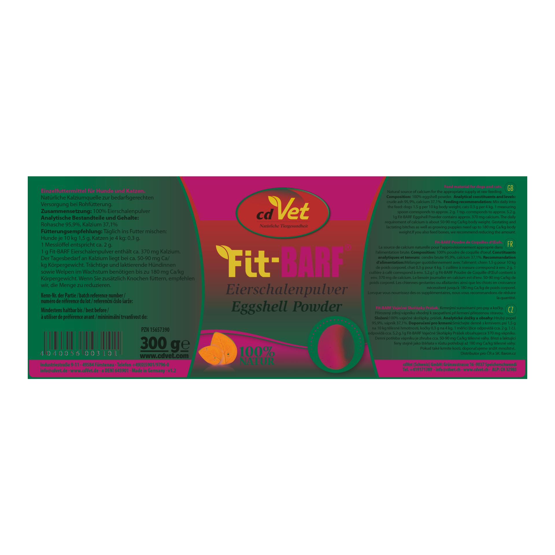 cdVet Fit-BARF Eierschalenpulver