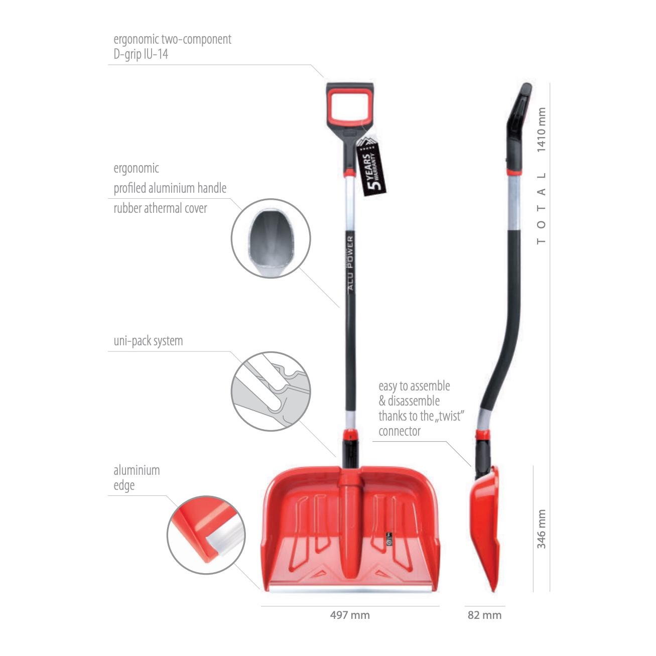 Peaksnow Schneeschaufel Snower - Profi Ergo