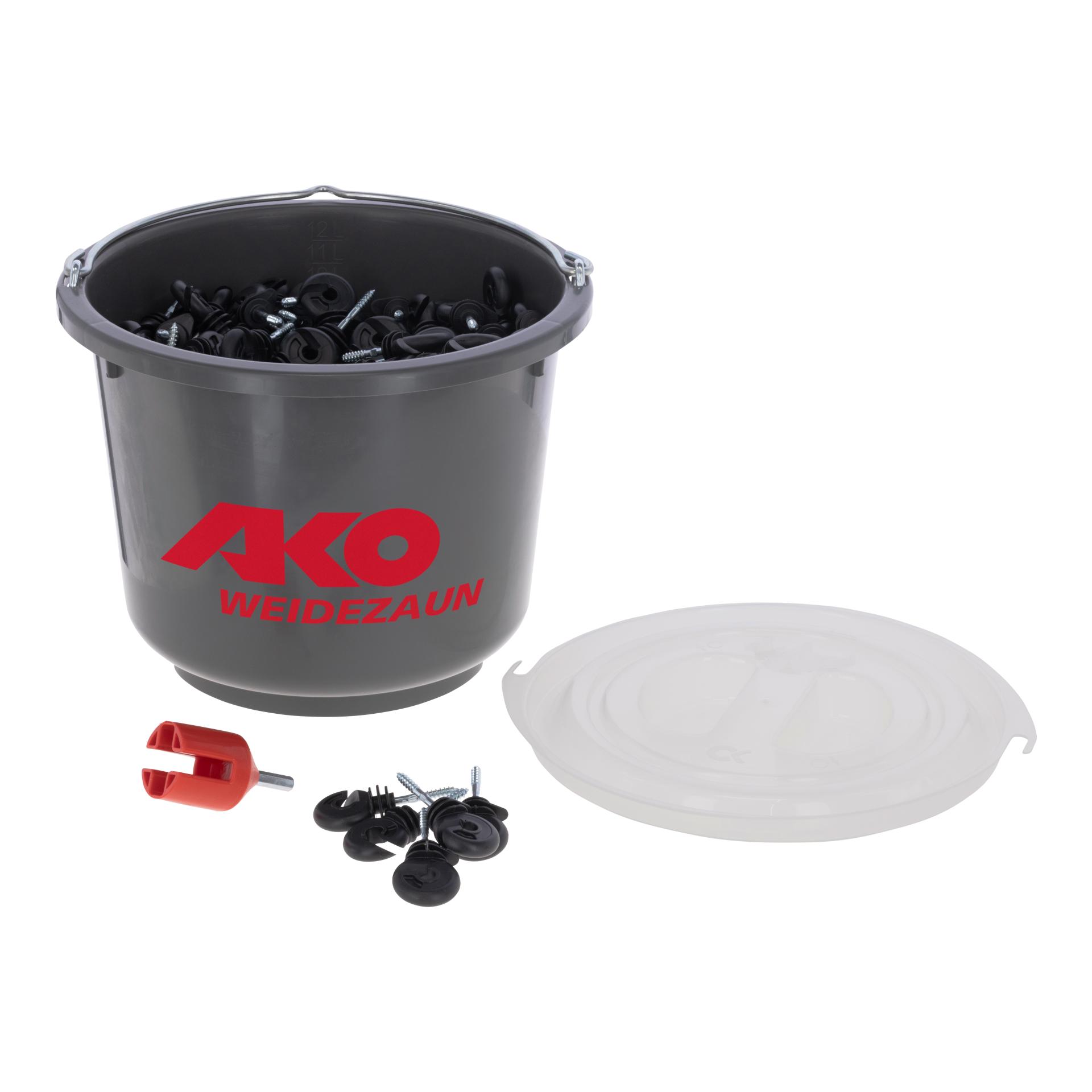 AKO Ringisolator Eimer inkl. Einschrauber, 250 Stk. Schwarz