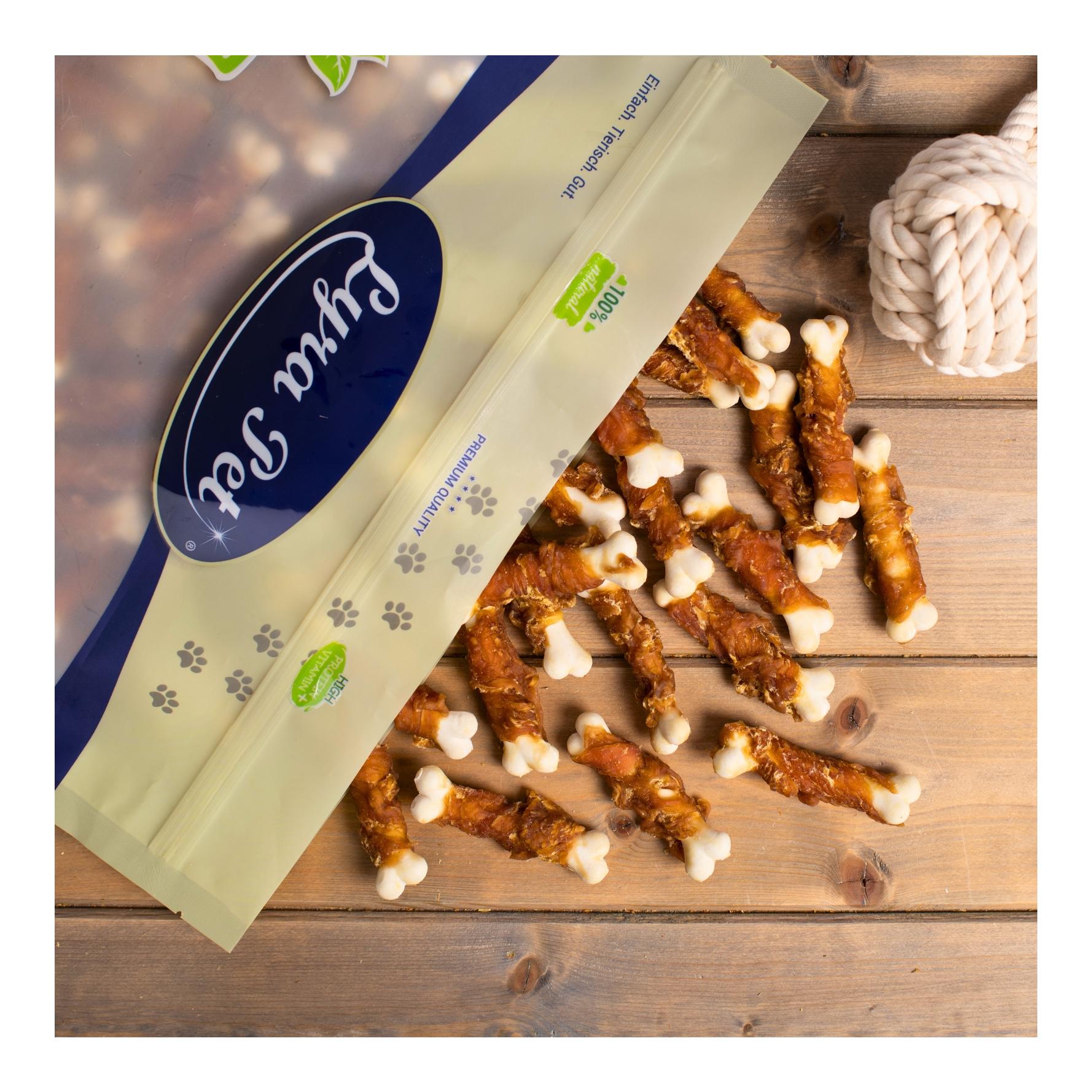 Lyra Pet Os de calcium avec lamelles de poitrine de poulet