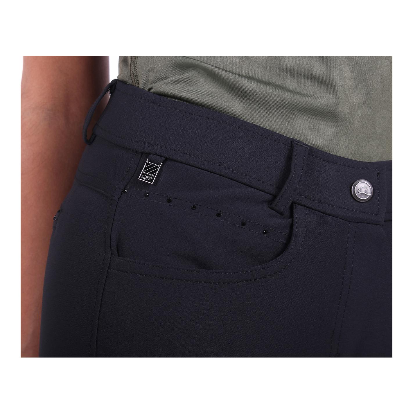 QHP Bundle Reithose Yasmin Kniegripp schwarz + Kniestrümpfe Color 3er Set