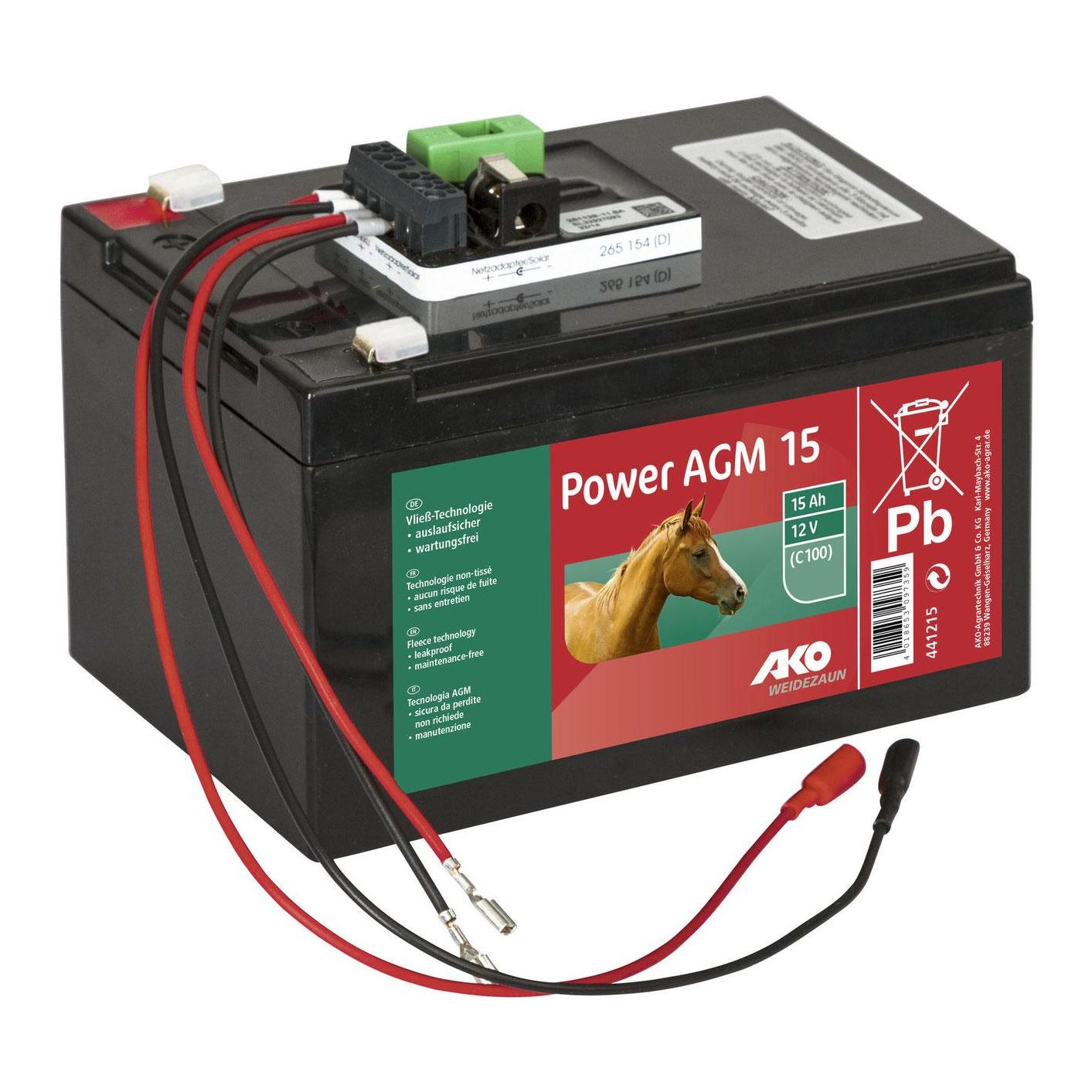 AKO Power AGM 15 Ah Komplettset Schwarz