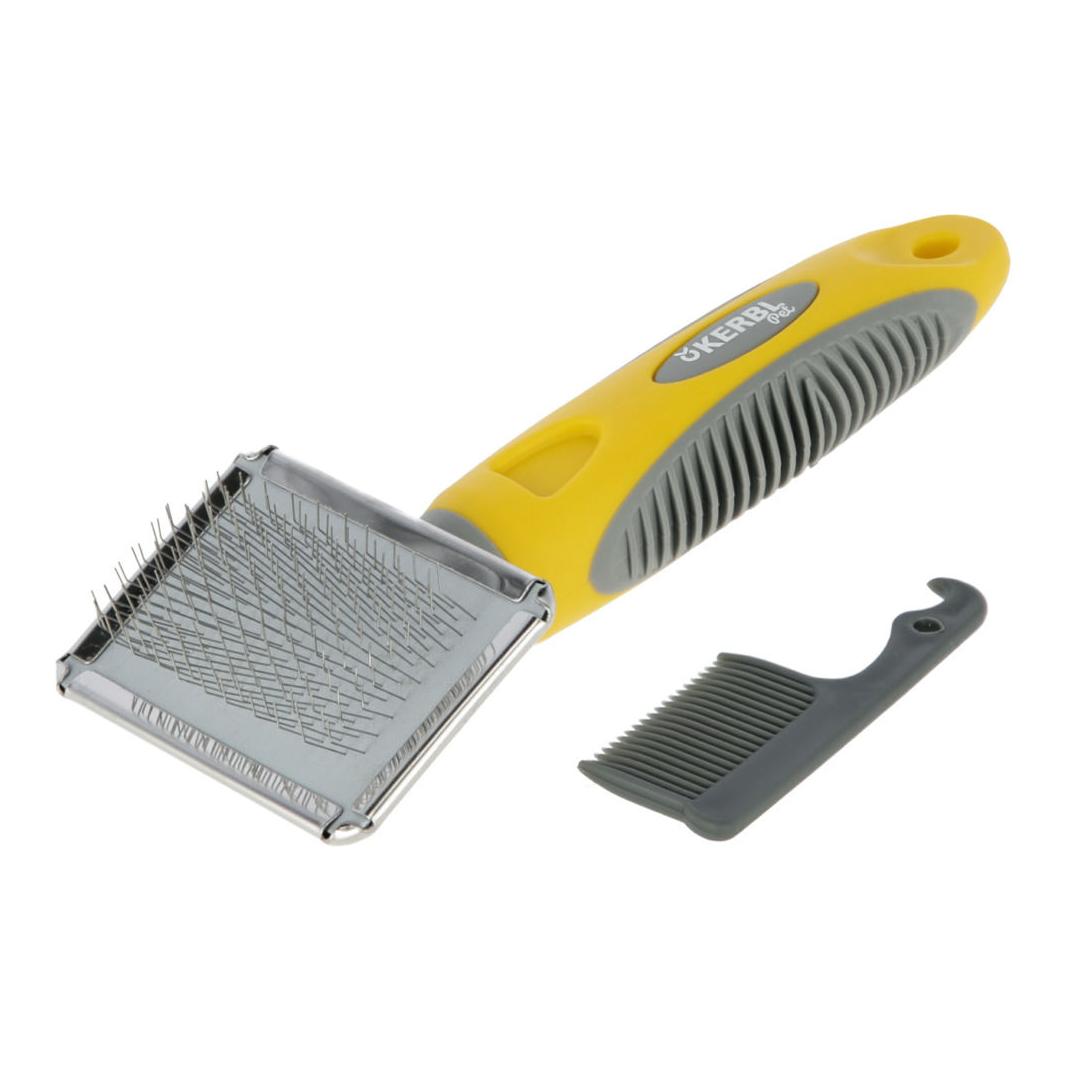 Kerbl Pet Softzupfbürste klein - gelb/grau