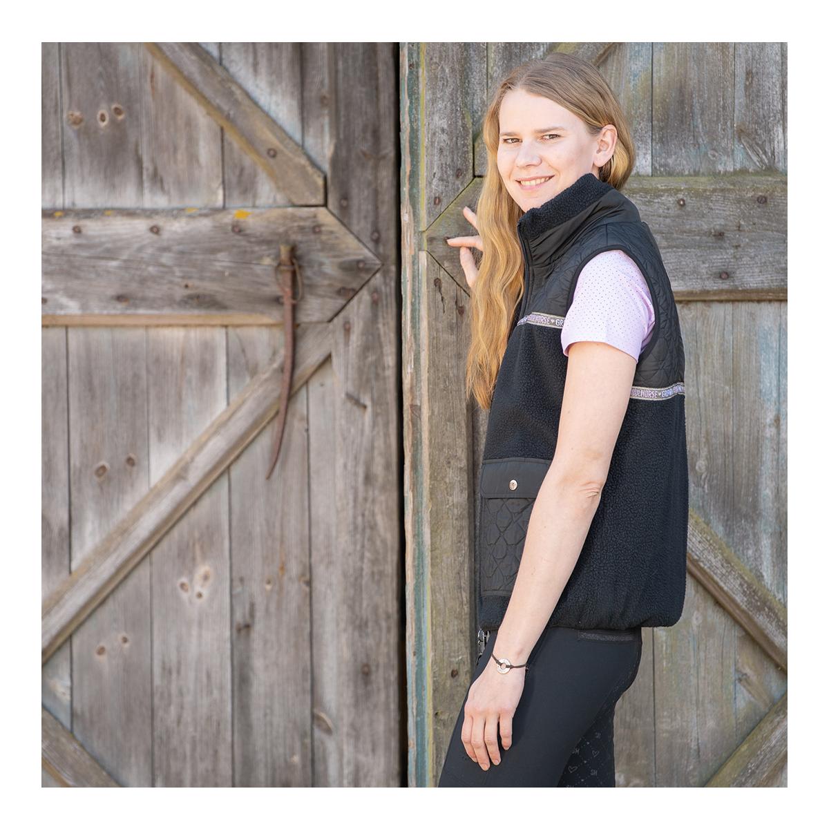 Soulhorse Teddyfleece Weste Black Unicorn