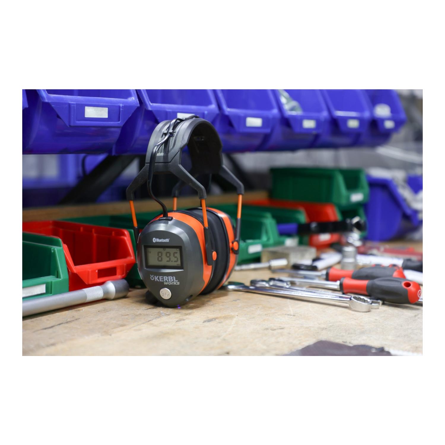Kerbl Works Protection auditive multimédia avec fonction radio et Bluetooth