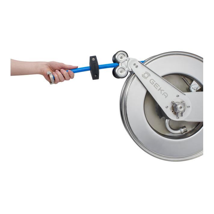 Geka Plus automatischer Schlauchaufroller Edelstahl - mit Schlauch