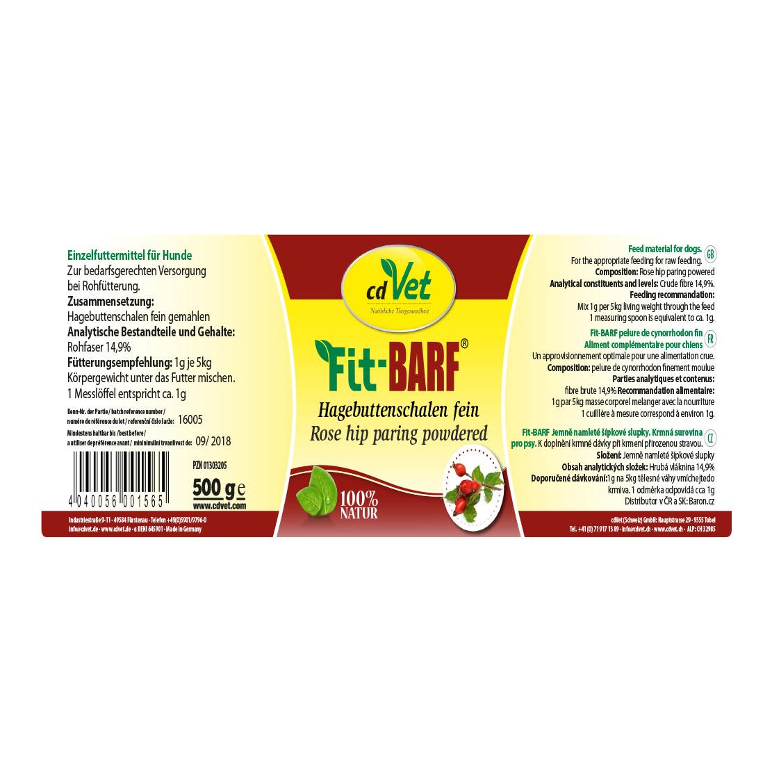 cdVet Fit-BARF Hagebuttenschalen fein
