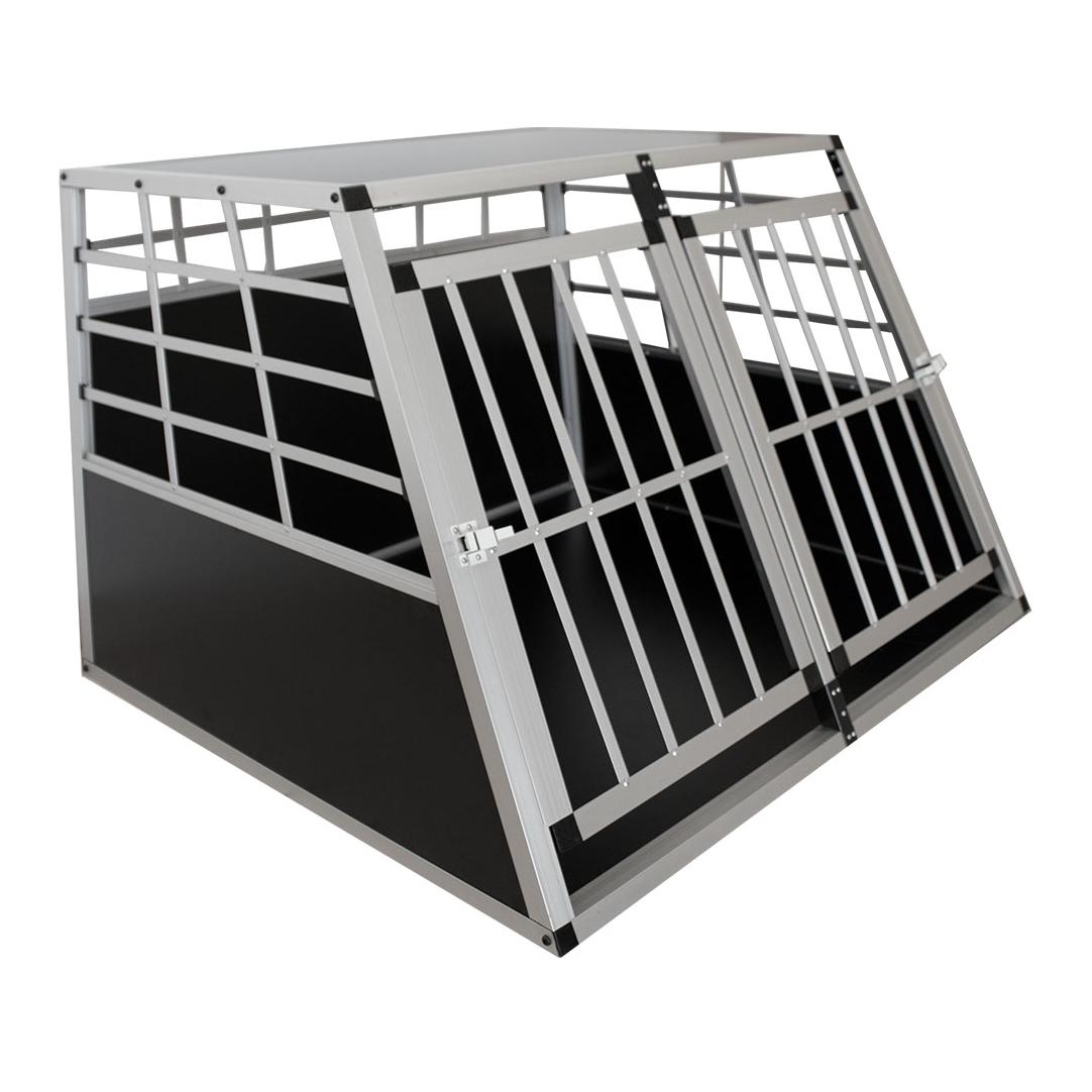 Hauptner Hundetransportbox aus Aluminium Grösse XL Schwarz