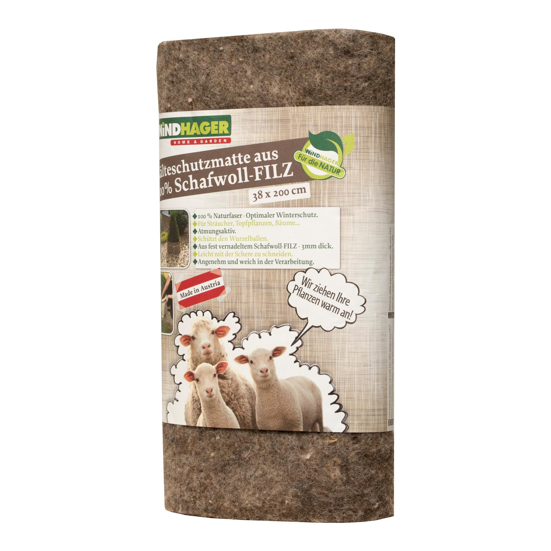 Windhager Kälteschutzmatte aus Schafwoll-Filz Grau