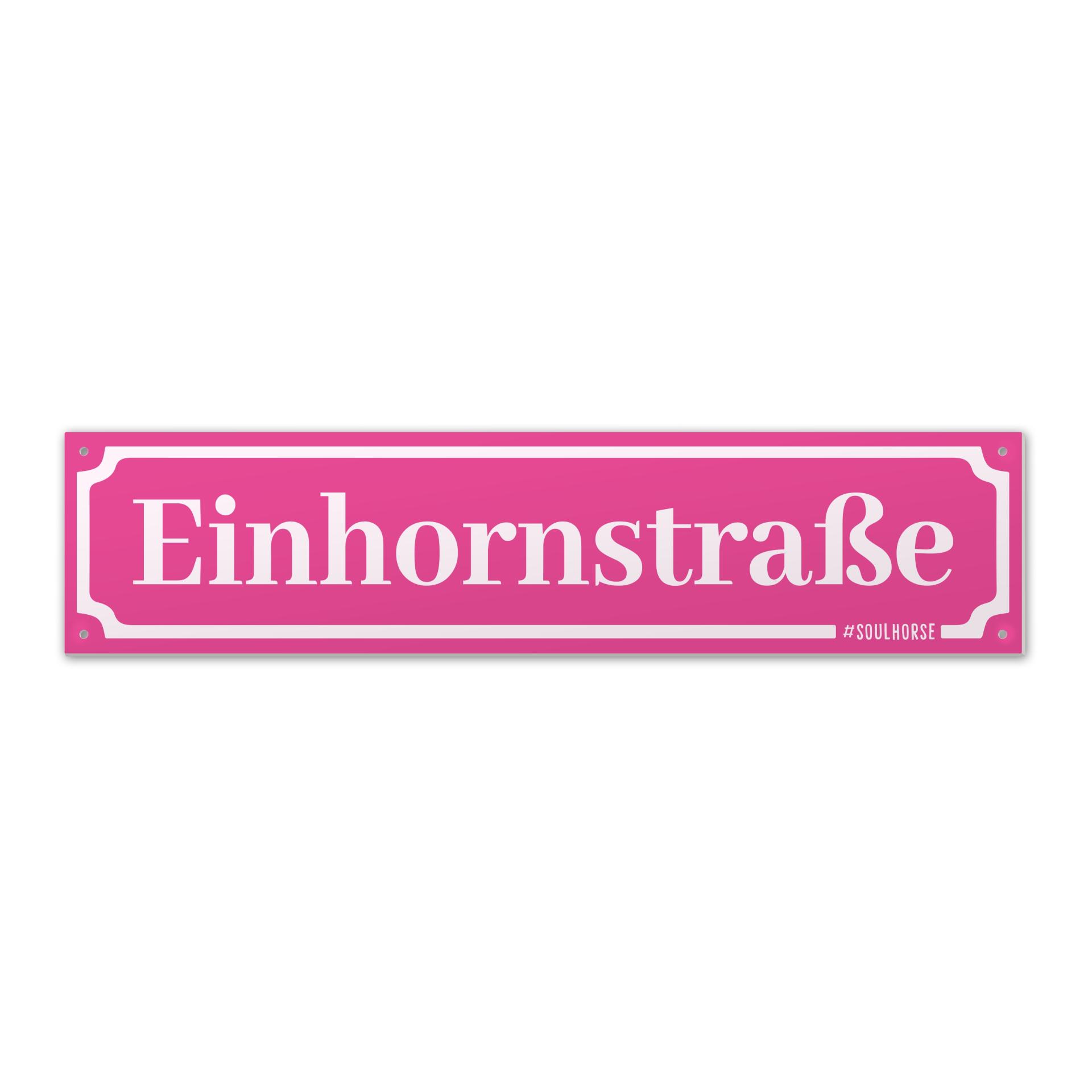 Soulhorse Boxenschild “Einhornstrasse” Pink