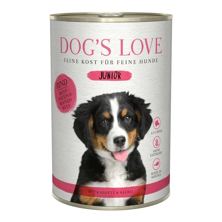 Dog's Love Nassfutter Menü Junior Rind mit Karotte und Salbei