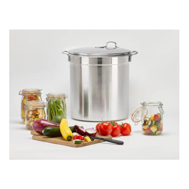 Guillouard Edelstahl Sterilisator für 12 Gläser von 1 l/Kochtopf von 37 l