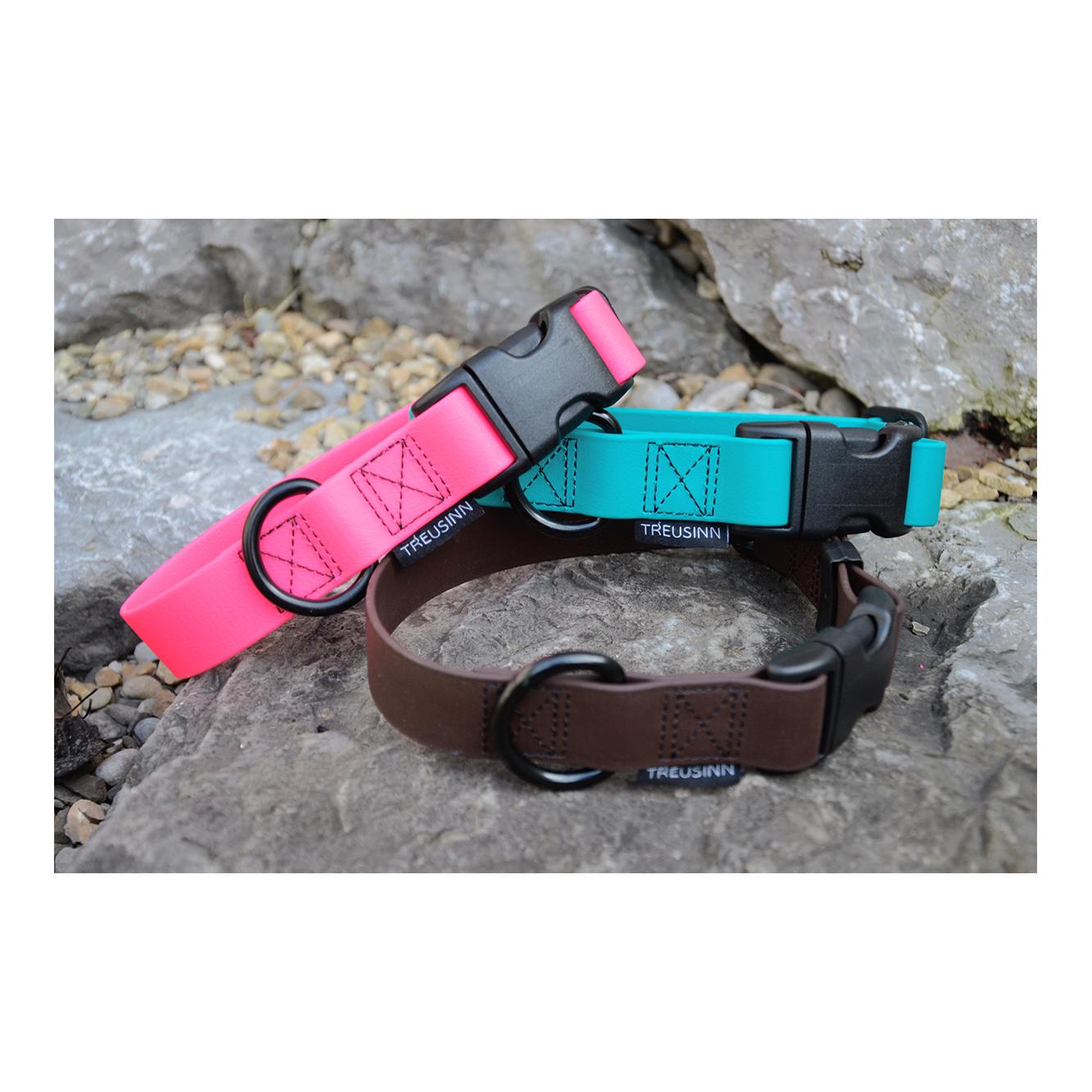 Treusinn. Collier pour chien Biothane STAY - pétrole