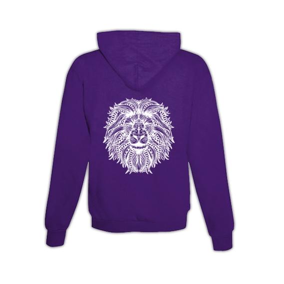 JoyLine Hoodie mit Zipper Mandala Löwe Unisex Lila
