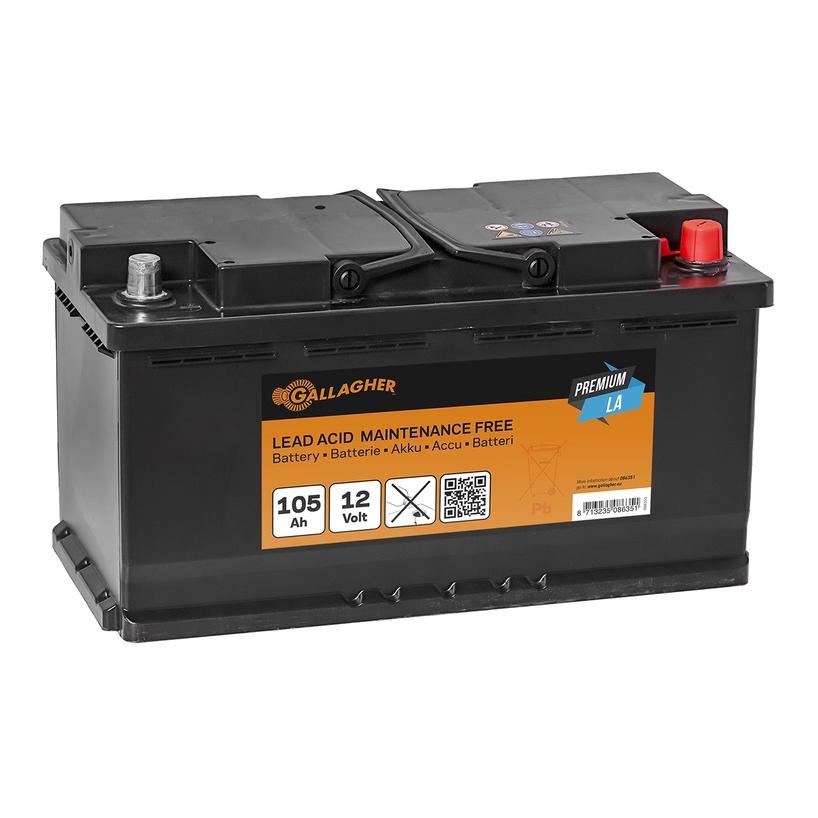 Gallagher Weidezaunakku 12V/105Ah Premium LA Schwarz