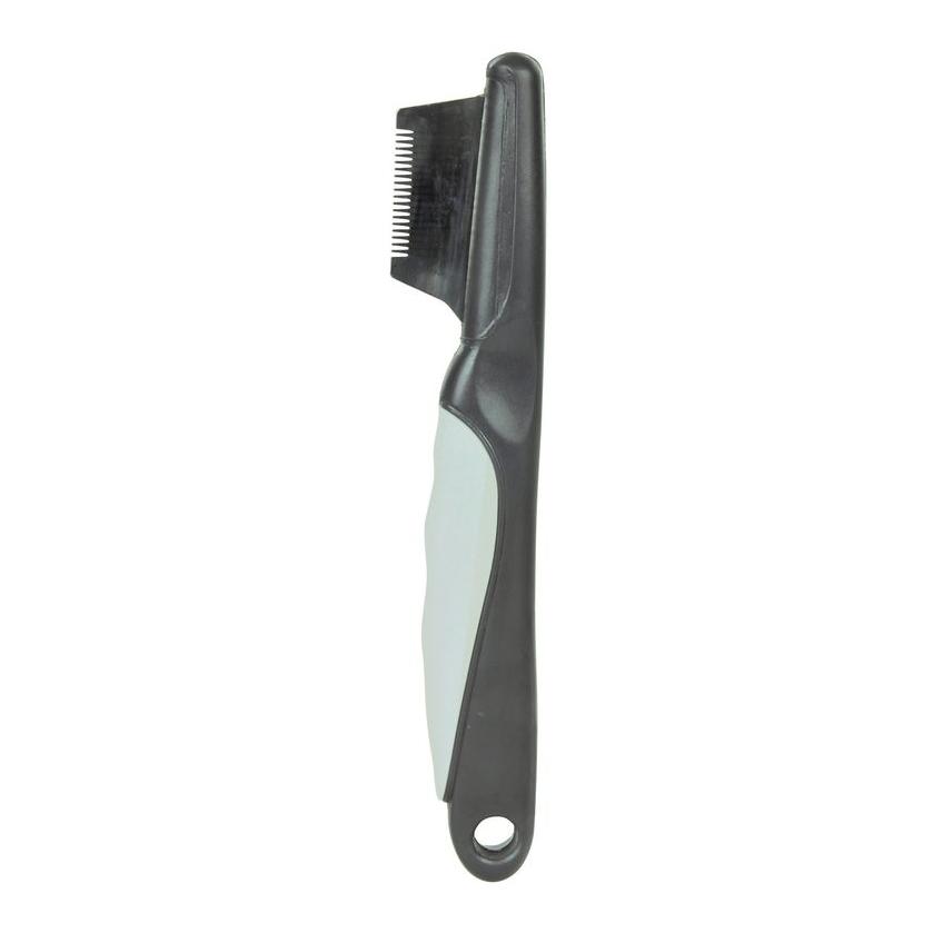 TRIXIE Trimm-Messer fein, für Rauhaar- rostfreier Edelstahl Schwarz