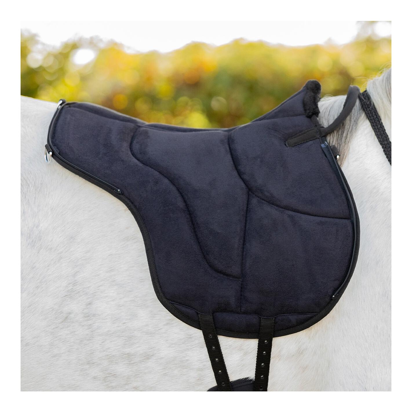 QHP Bareback Pad Super Soft – Tapis de monte à cru avec fourrure synthétique & surface antidérapante