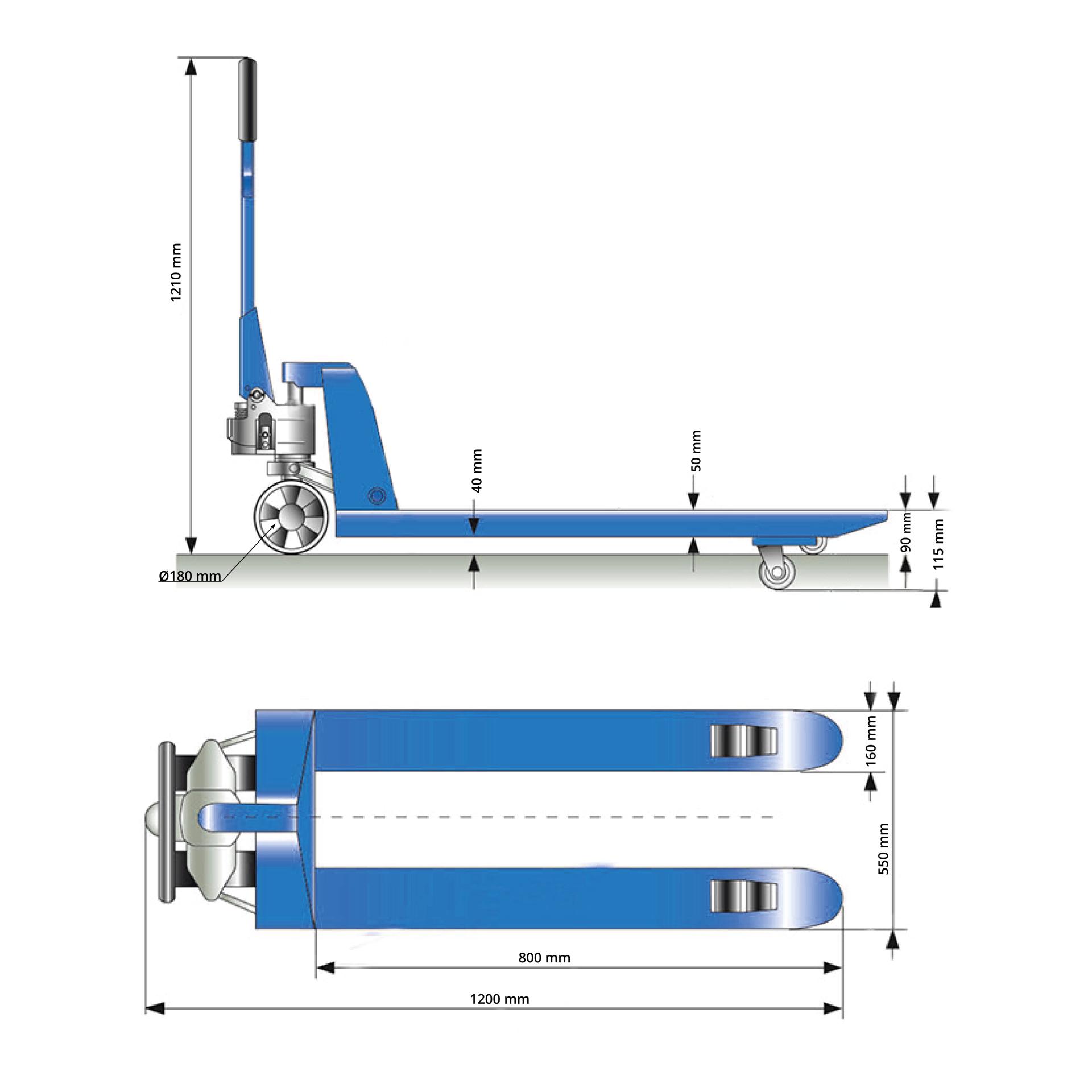 Güde Transpalette à fourche GHW 2500-80 PU
