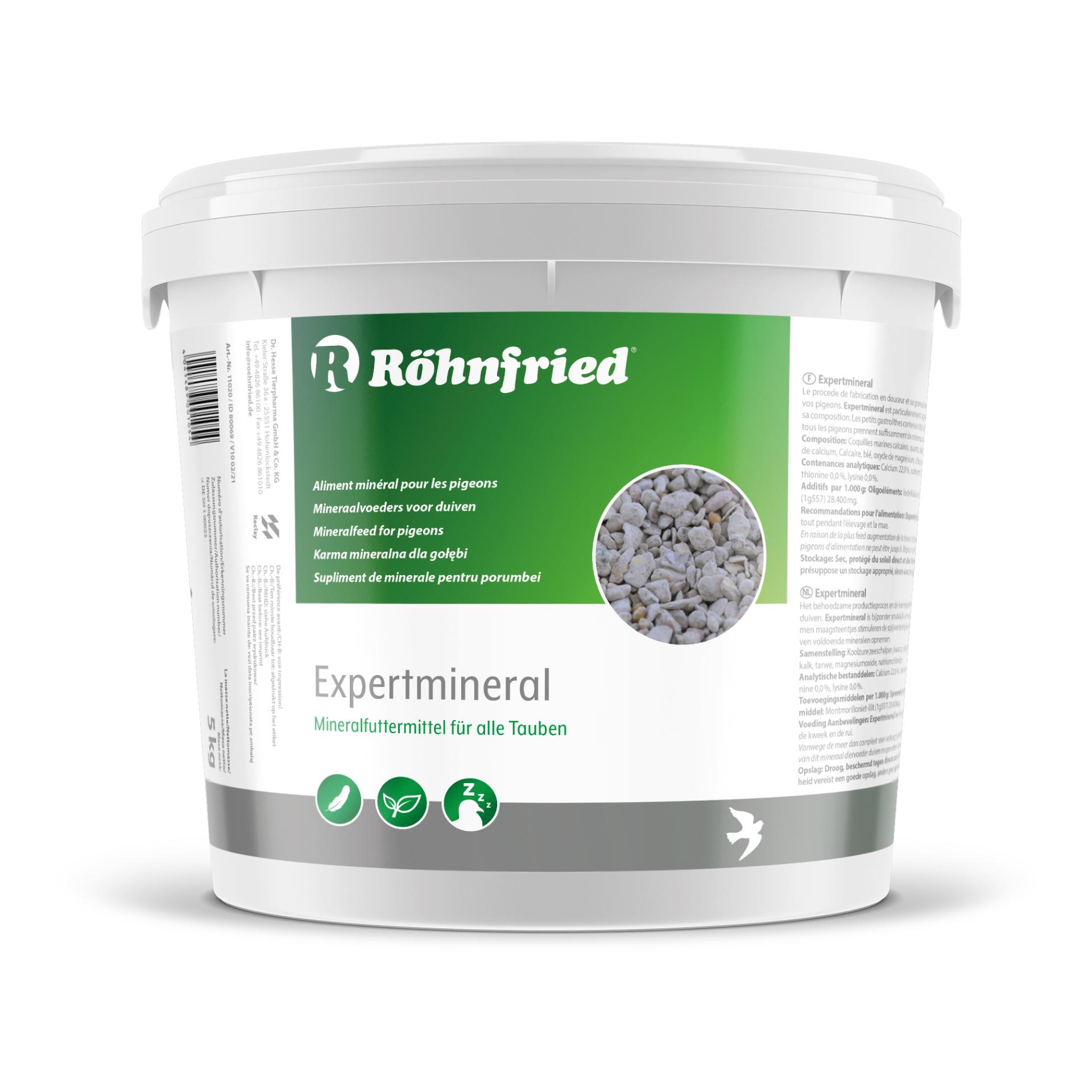Röhnfried Aliment minéral expert avec de nombreuses substances vitales pour les pigeons