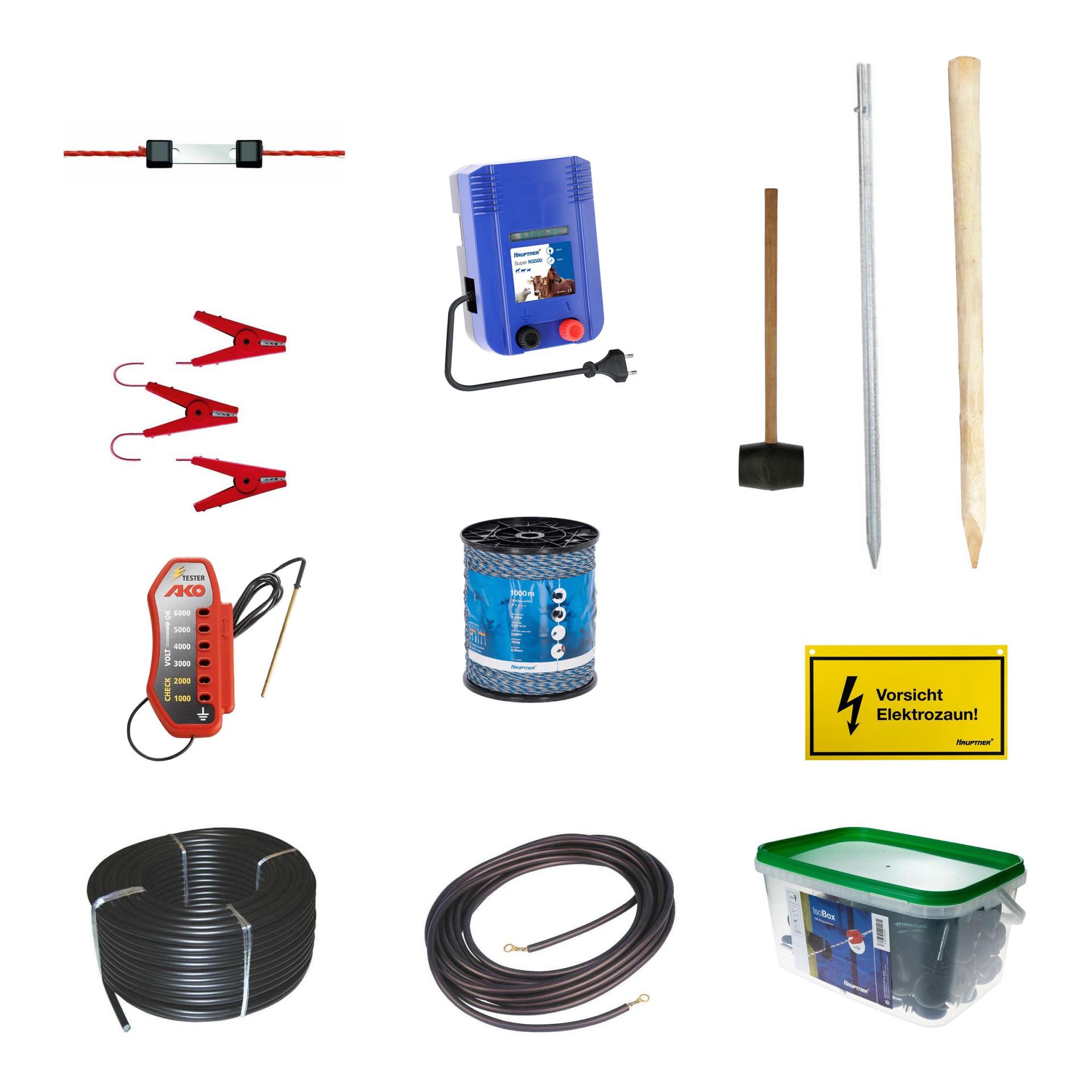 Hauptner Kit complet « fixe » pour moutons 230 V, 1000 m