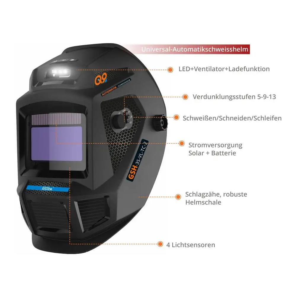 Güde Casque de soudage automatique GSH-3S-VL-TC-2