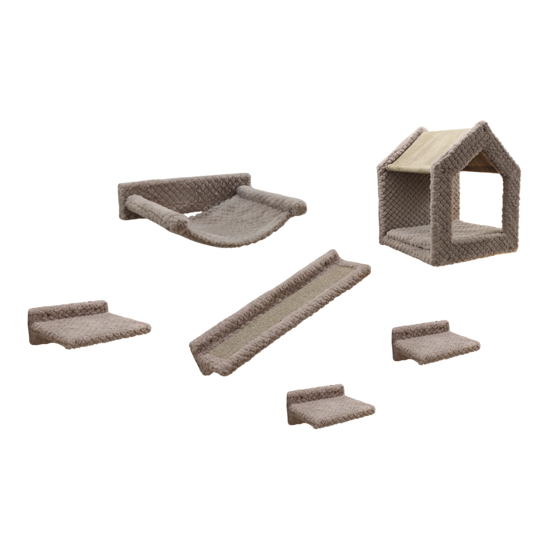 Kerbl Pet Kletterwand Monte Baldo für Katzen, 6-teilig Grau