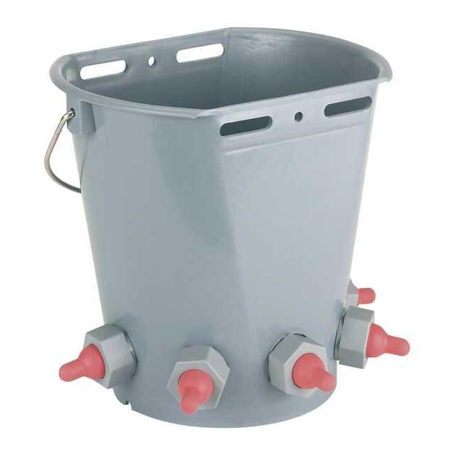 Kerbl Lammeimer mit 5 Saugern Grau