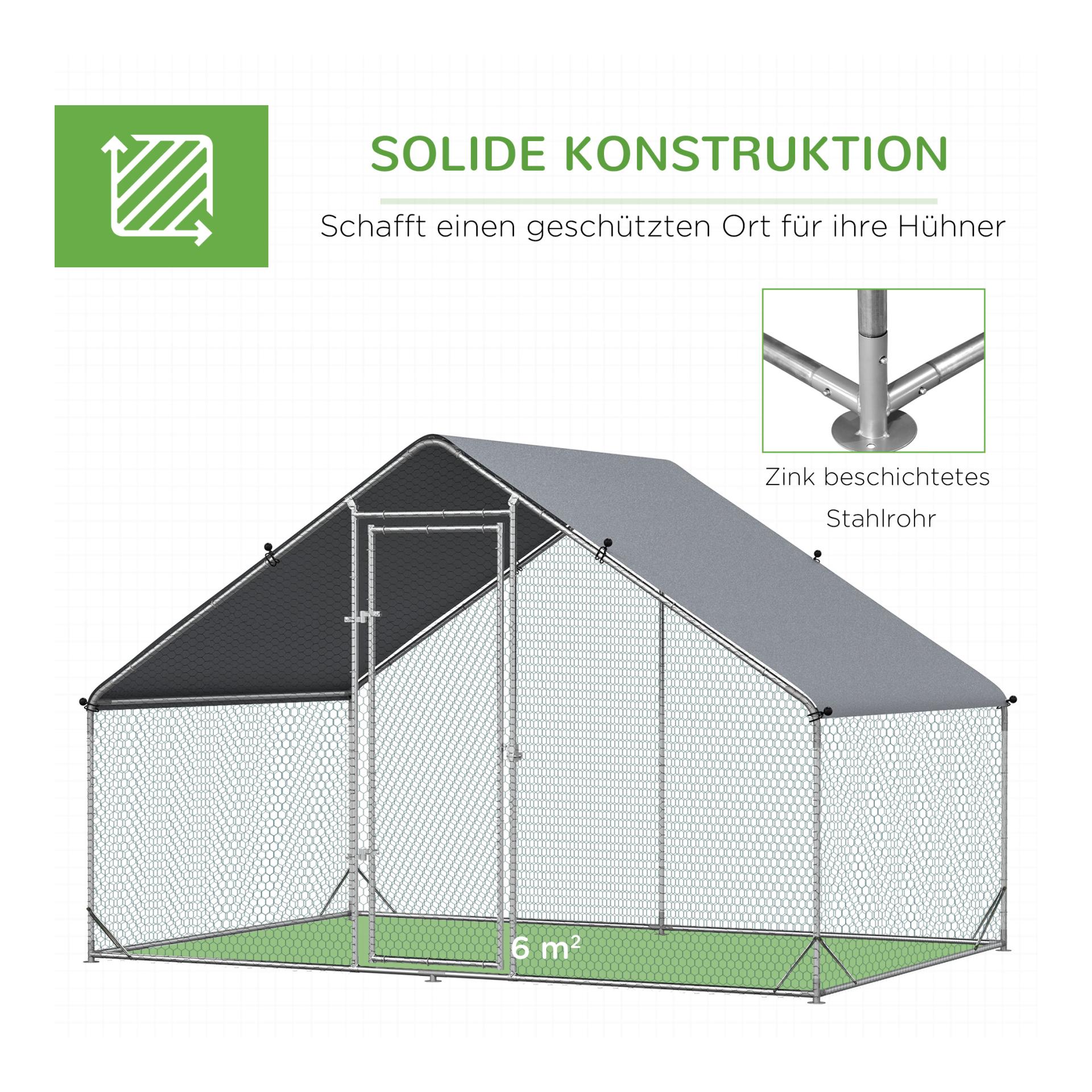 Mainer Enclos pour poules en libre parcours 3 x 2 x 2 m