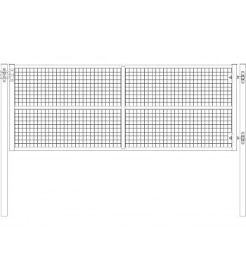 Growi Portail de pâturage Comfort-Line avec panneaux grillagés - Hauteur 1,14 m