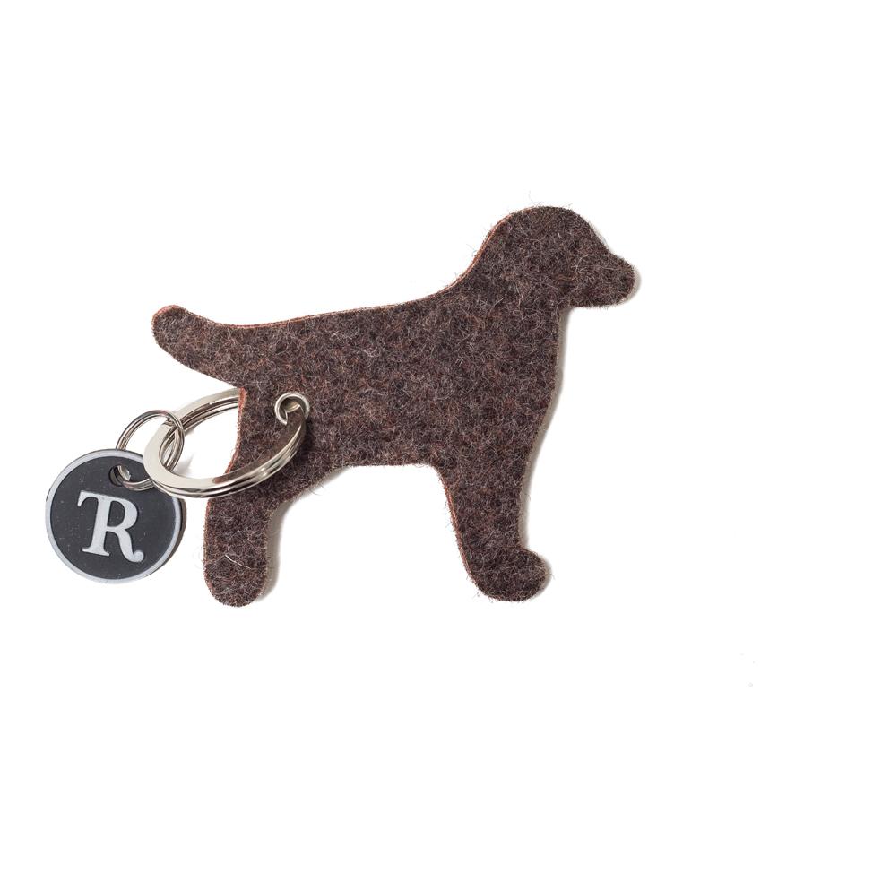 Treusinn. Schlüsselanhänger Filz Hund - Dreifarbig (braun)