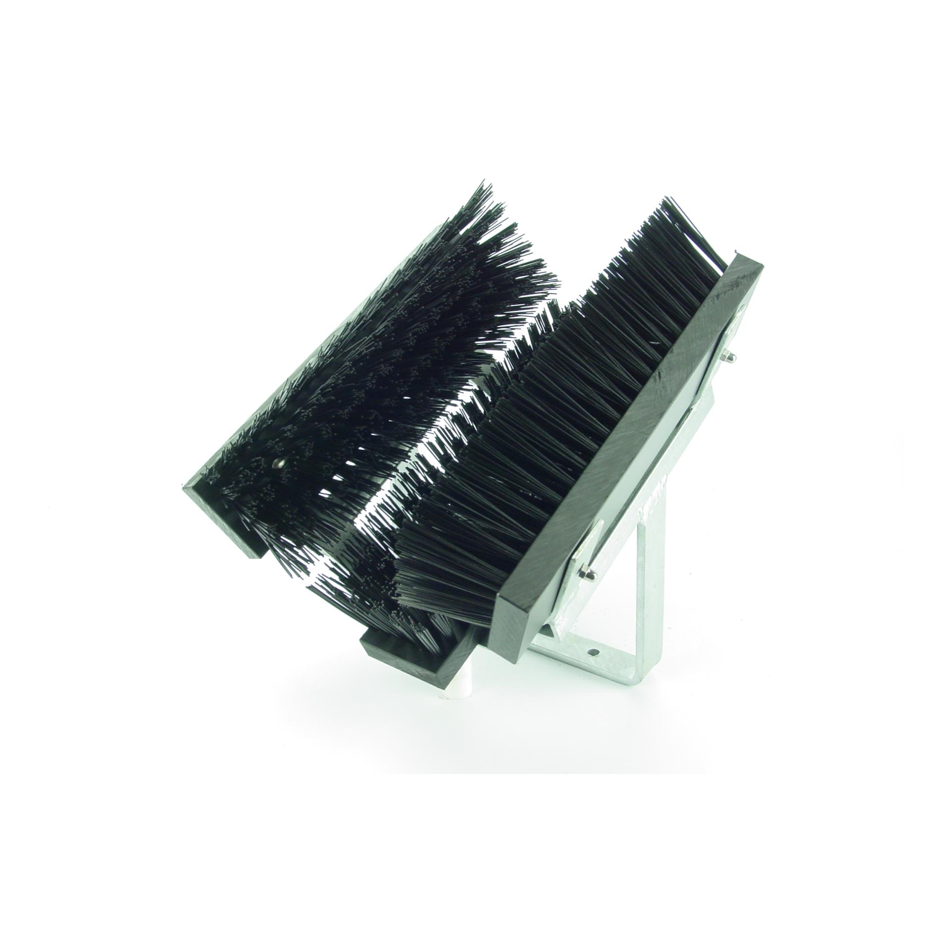Mainer Fussabtreter ohne Rost aus schwarzem Polyethylen und schwarzen PVC-Bürsten