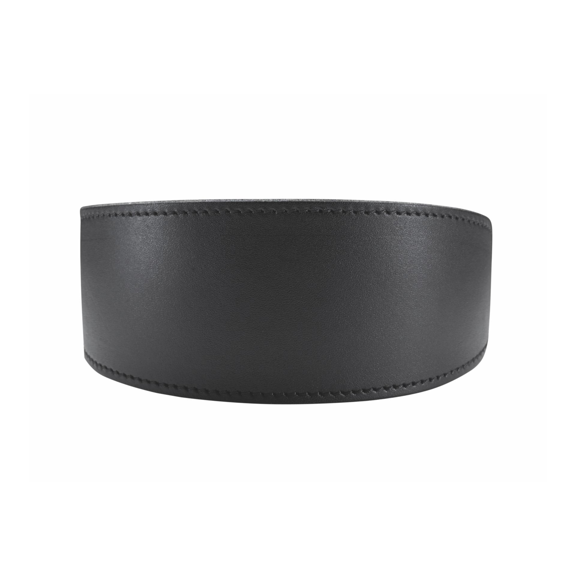 Collier pour lévriers Super Soft en cuir véritable - noir