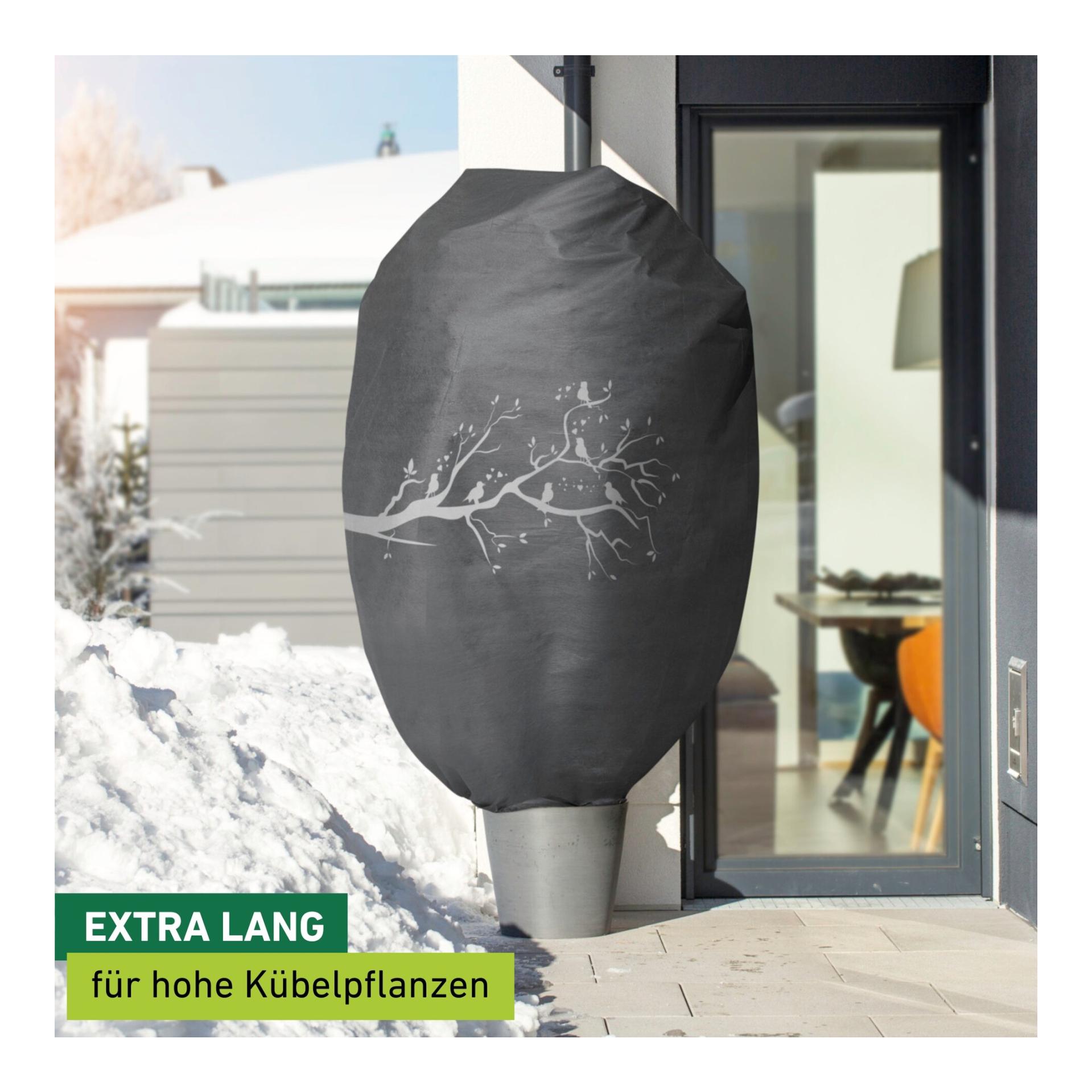 Windhager Winter-Deko-Vlieshaube PROTECT Vögel Grau