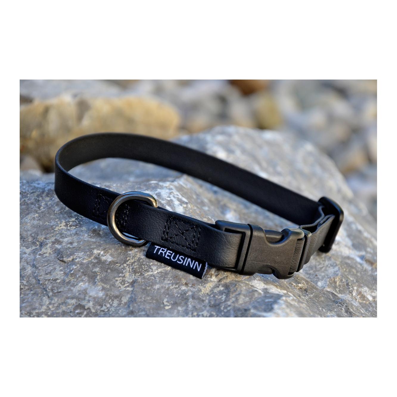 Treusinn. Hundehalsband verstellbar Biothane STAY - schwarz