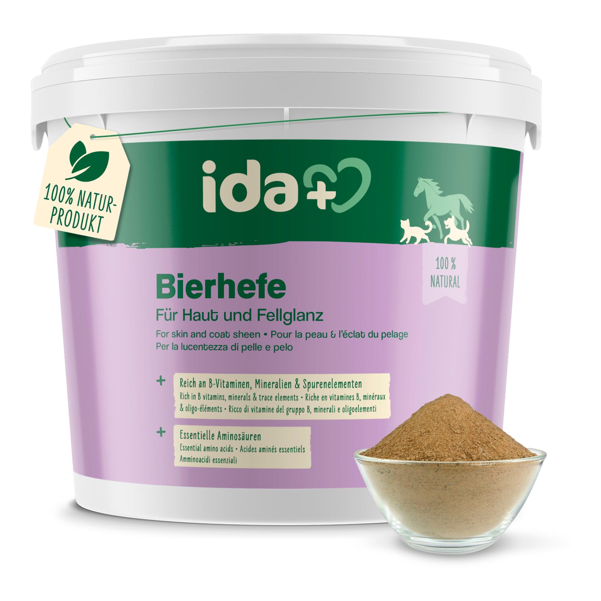 IdaPlus Levure de bière en poudre - Complément alimentaire pour un pelage brillant et une peau forte