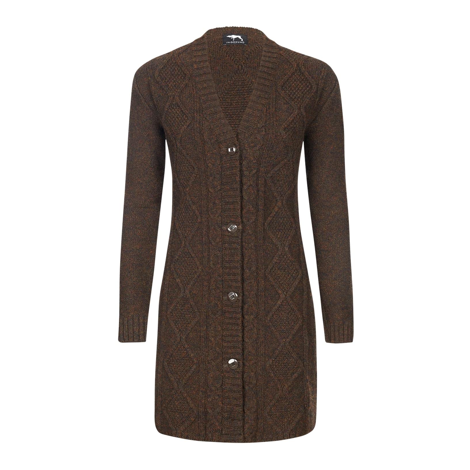 Jagdhund Strickmantel Damen Krumau - Braun