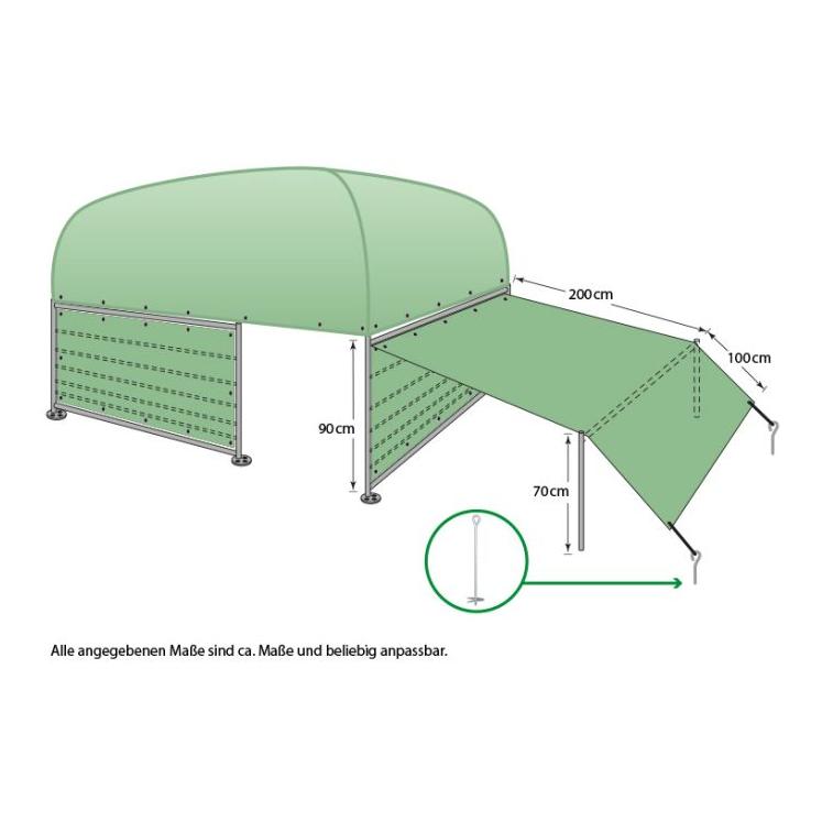 Hauptner Voile d'ombrage pour tente de pâturage 2,75 m