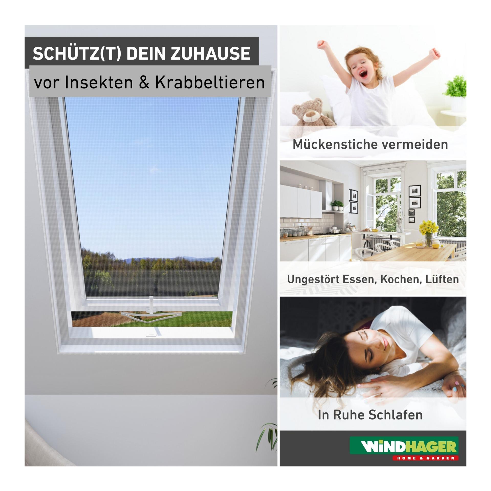 Windhager Fliegengitter für Dachfenster - weiss