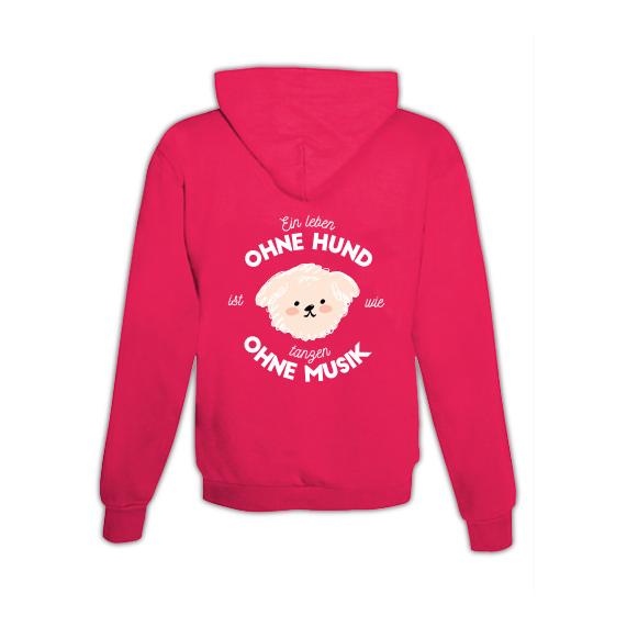 Hoodie mit Zipper Hund & Musik Unisex