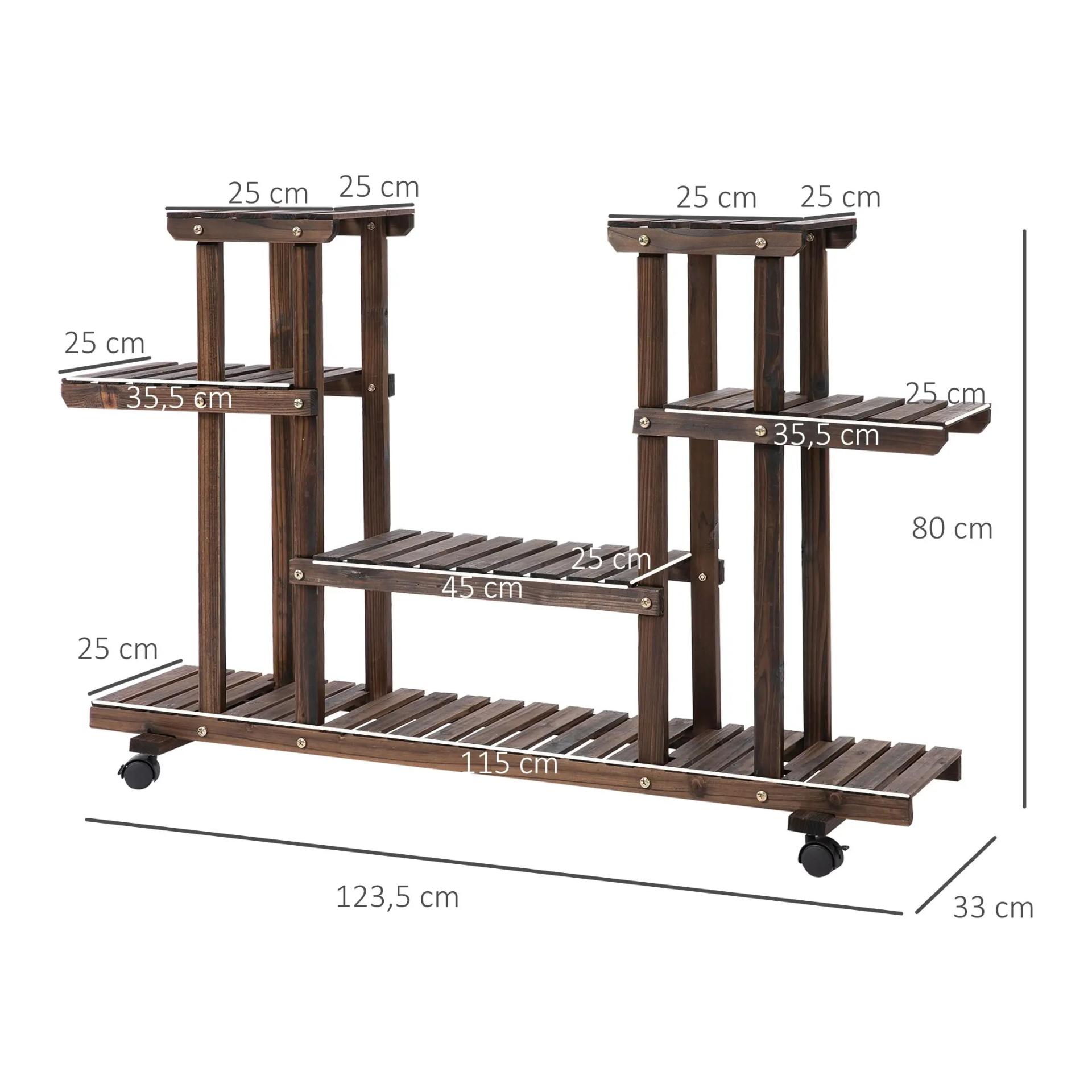 Mainer Blumentreppe 6 Regale / 4 Rollen