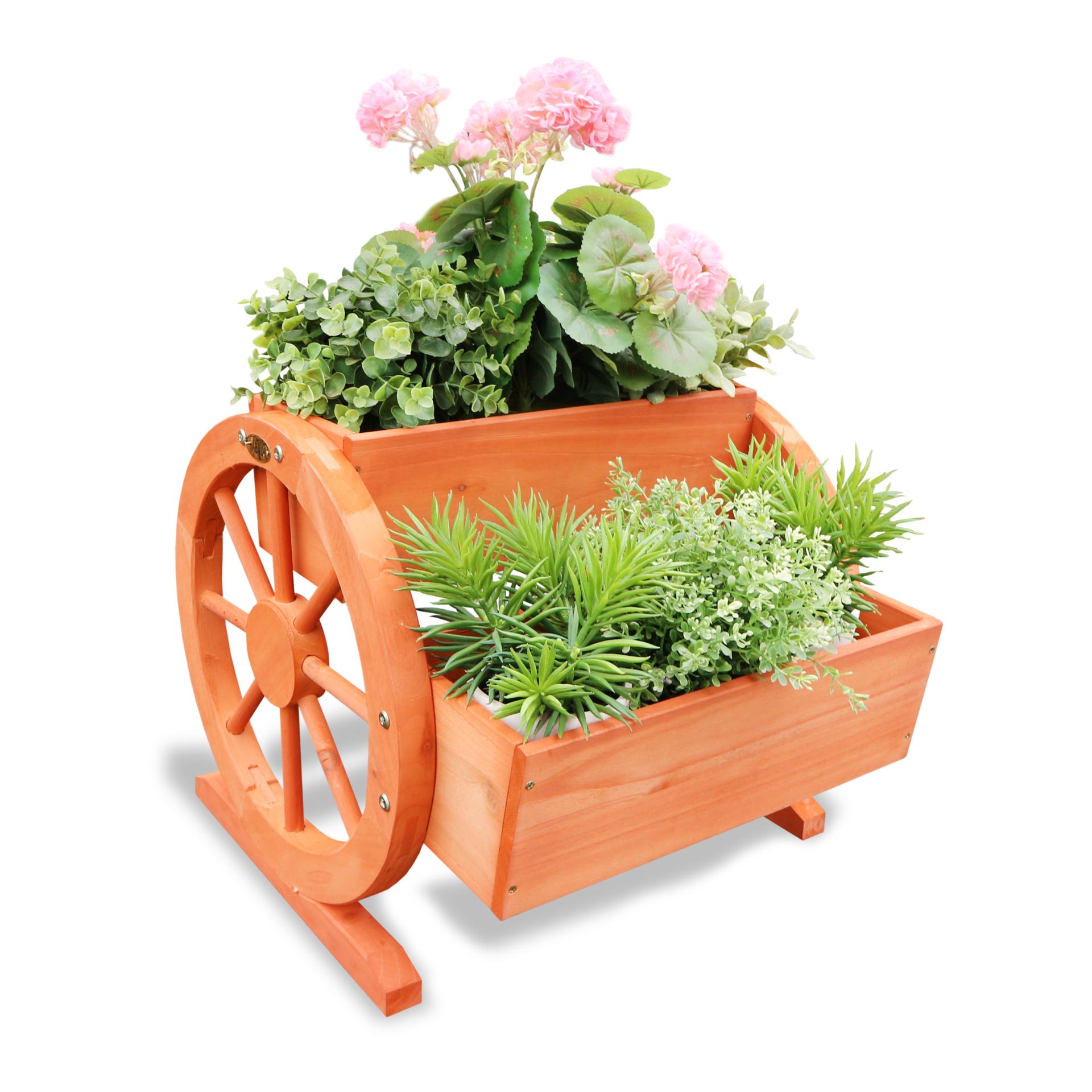 Habau Blumenkasten mit Wagenrad