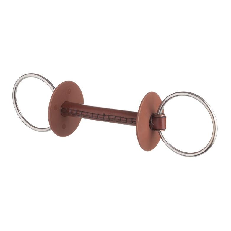 Beris Gebisse Wassertrense m. Lederstange Ring 7,5cm - soft