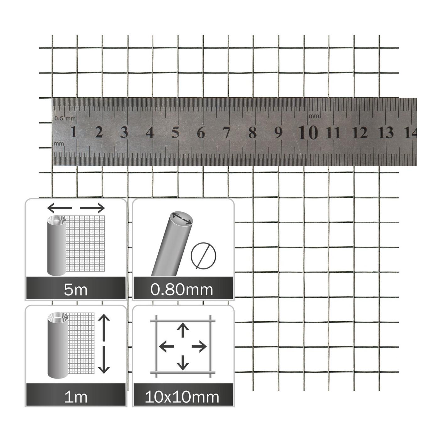 Hauptner Drahtgitter verzinkt - 10 x 0.80 mm