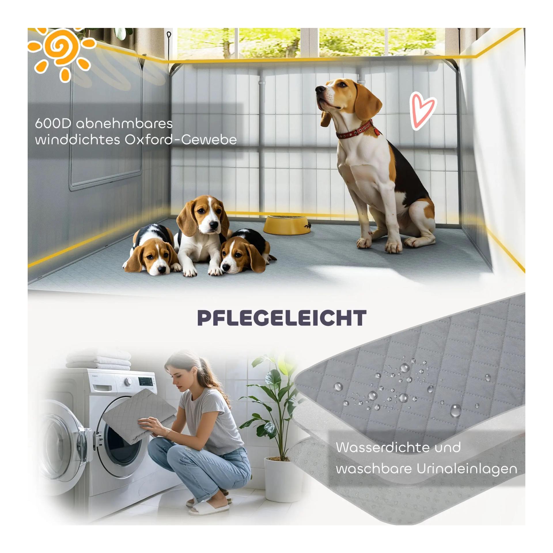 Mainer Cage de mise bas avec espace d'exercice et tapis lavable