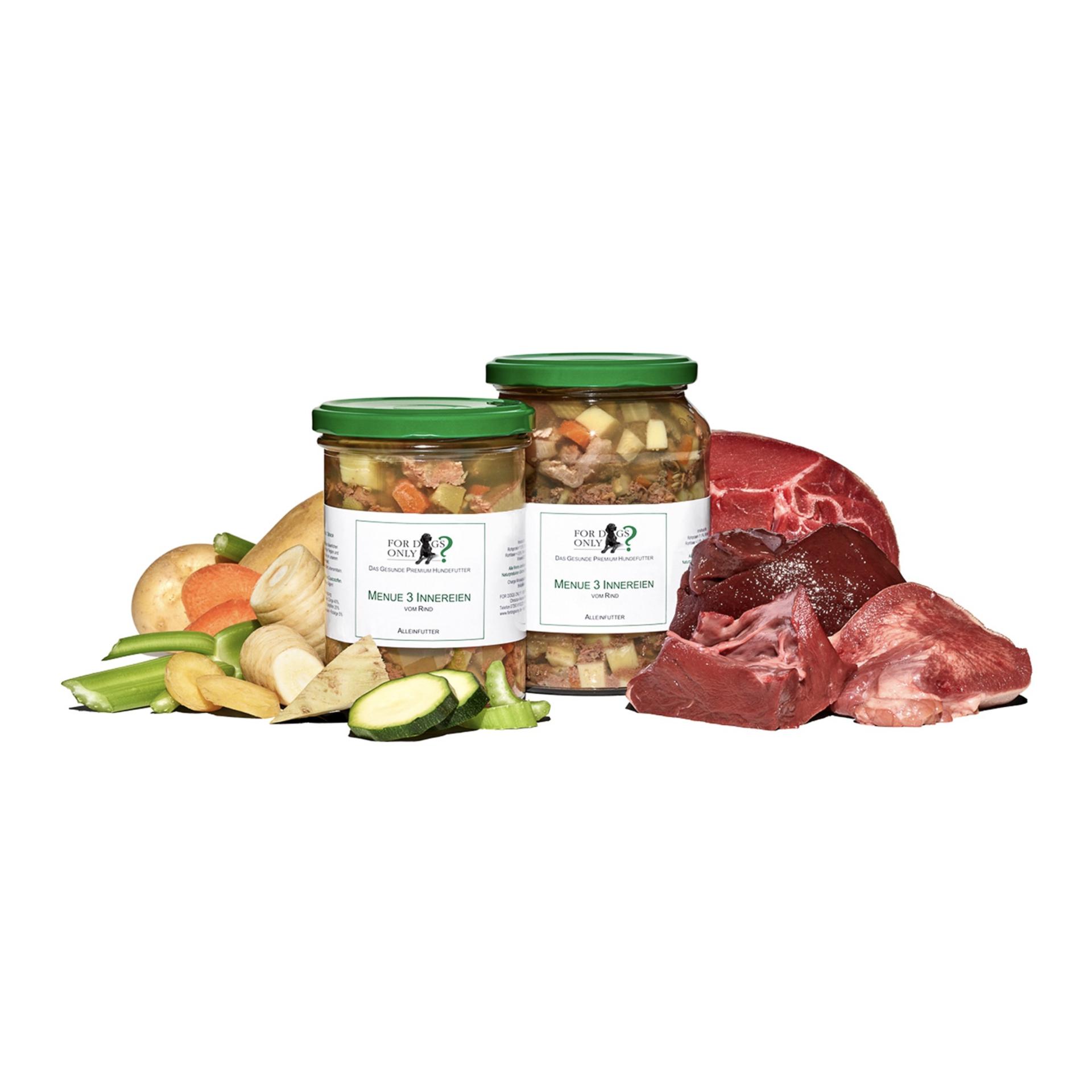 For Dogs Only? Premium Hundefutter Menue Innereien & Beinfleisch