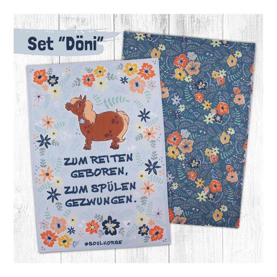 Soulhorse Lot de 2 serviettes « Comic Flowers »
