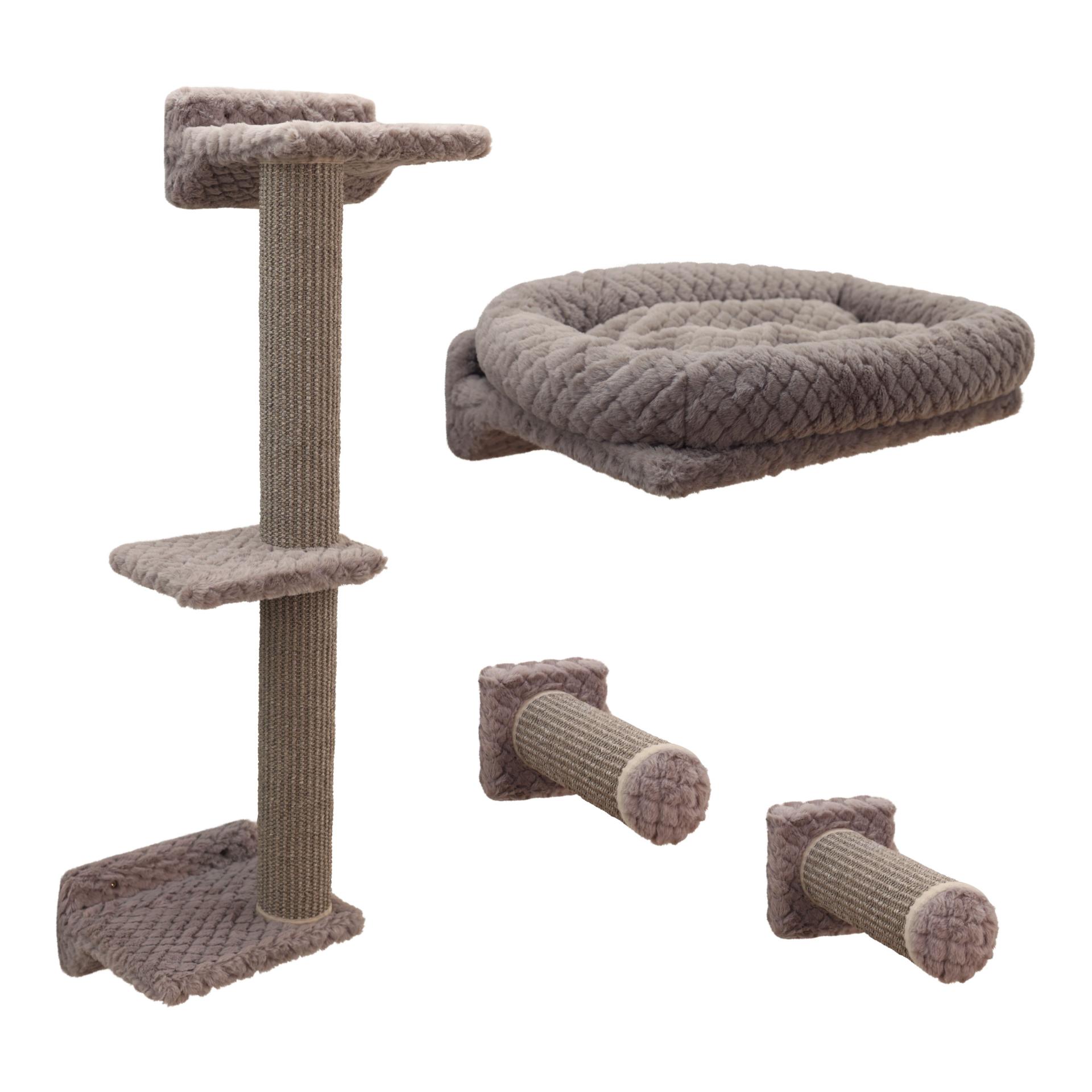 Kerbl Pet Kletterwand Monte Alpi für Katzen, 4-teilig Taupe