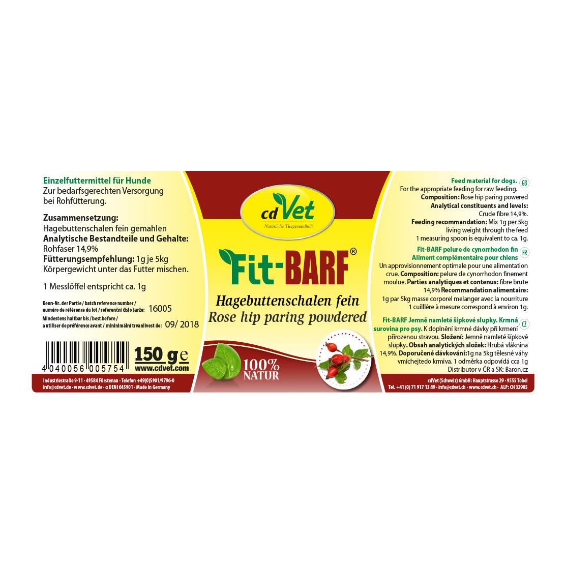 cdVet Fit-BARF Hagebuttenschalen fein