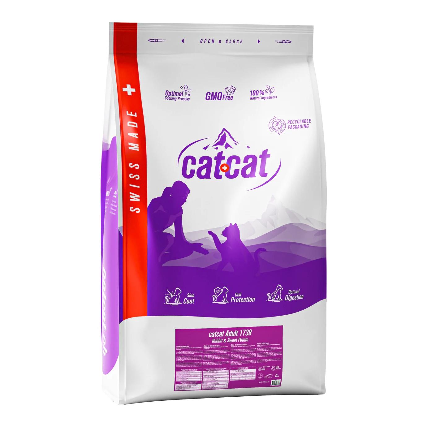 catcat Adult Lapin & Patate douce - Aliments pour chats sans céréales à base de lapin