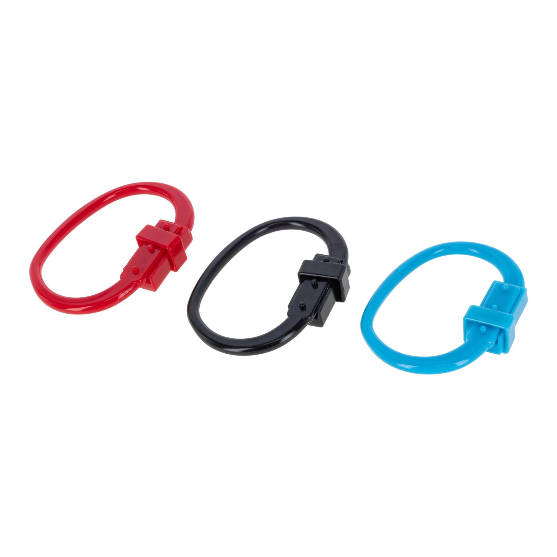 Kerbl Sicherheitsanbindering  3er Set rot, schwarz, blau